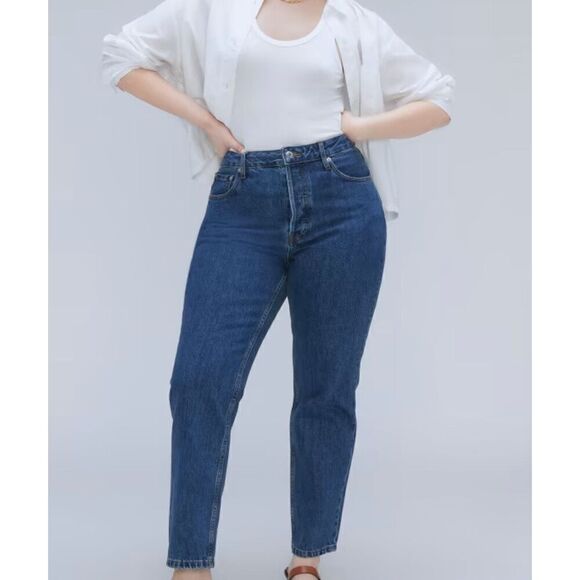 The Curvy ’90s Cheeky Everlane Deep Atlantic Blue Jeans Women’s 25R - Picture 1 of 11